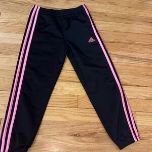 Adidas Kids Black and Pink pants 6x